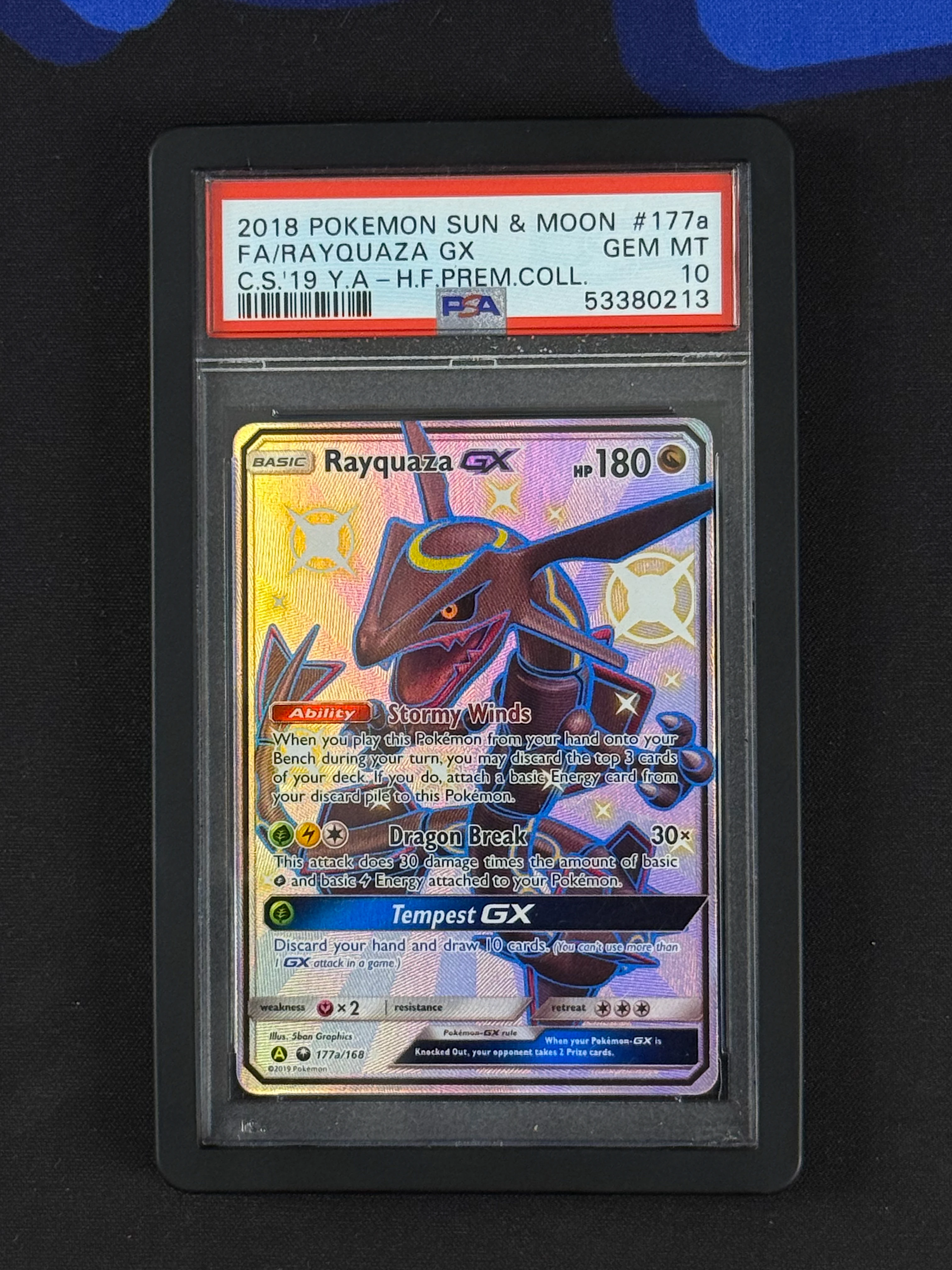 Pokemon sun and moon premium coll Promo Rayquaza GX 177a/168 PSA 10 Gem Mint