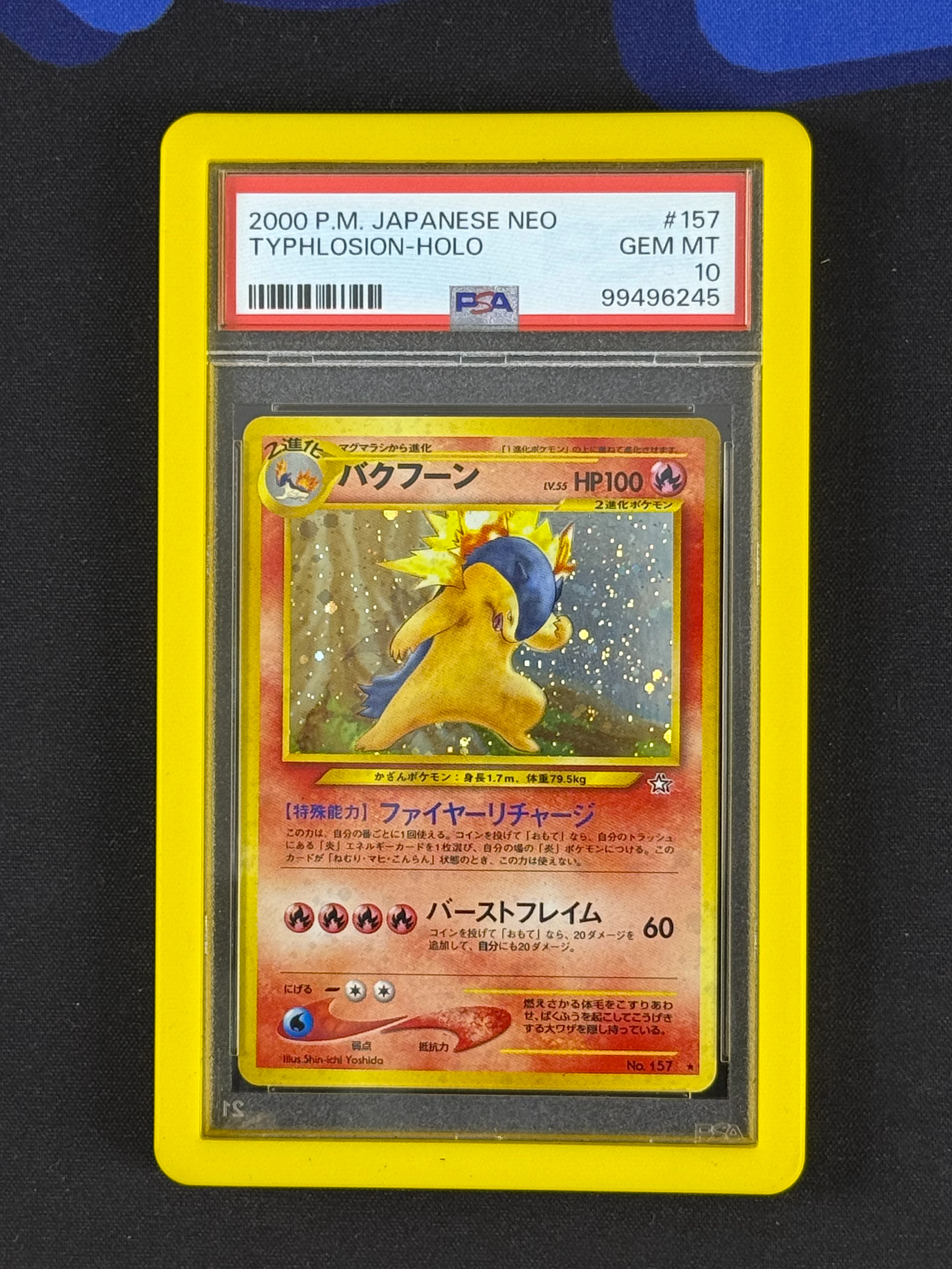 Typhlosion Pokemon 2000 Holo Neo Genesis Japanese 157 PSA 10