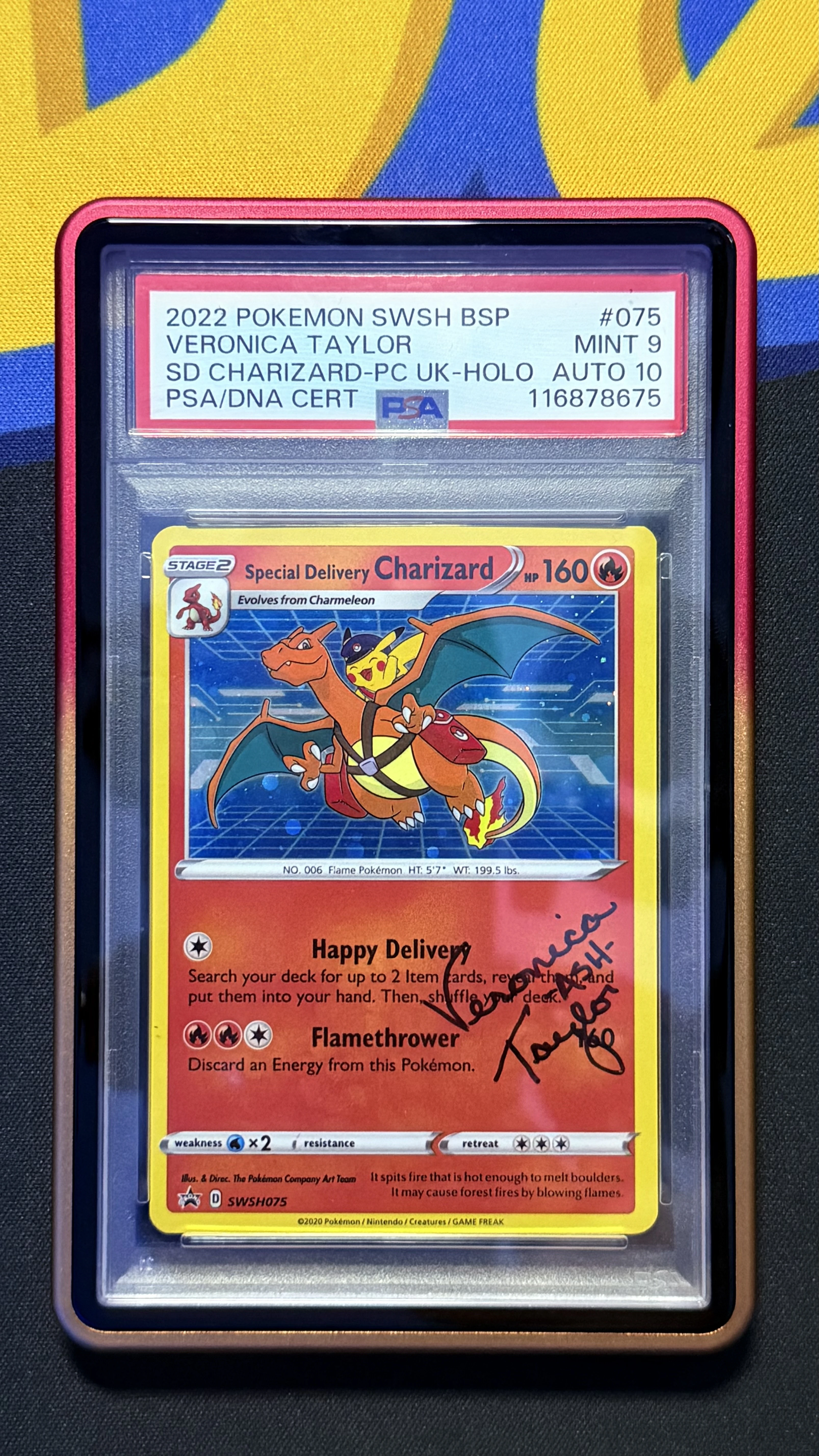 Special Delivery Charizard's Signed by Veronica Taylor PSA 9
